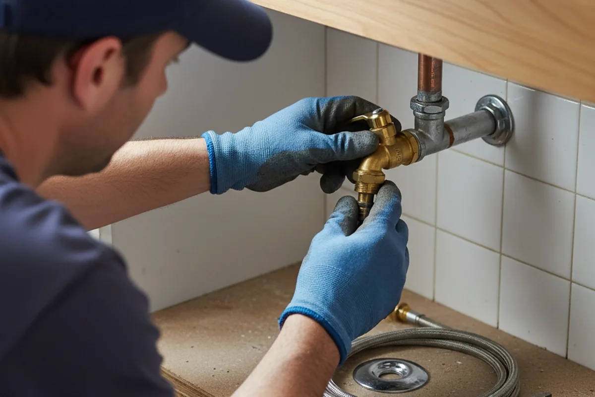 Shutoff valve and fitting work during Burst Pipe Repair in Summerfield